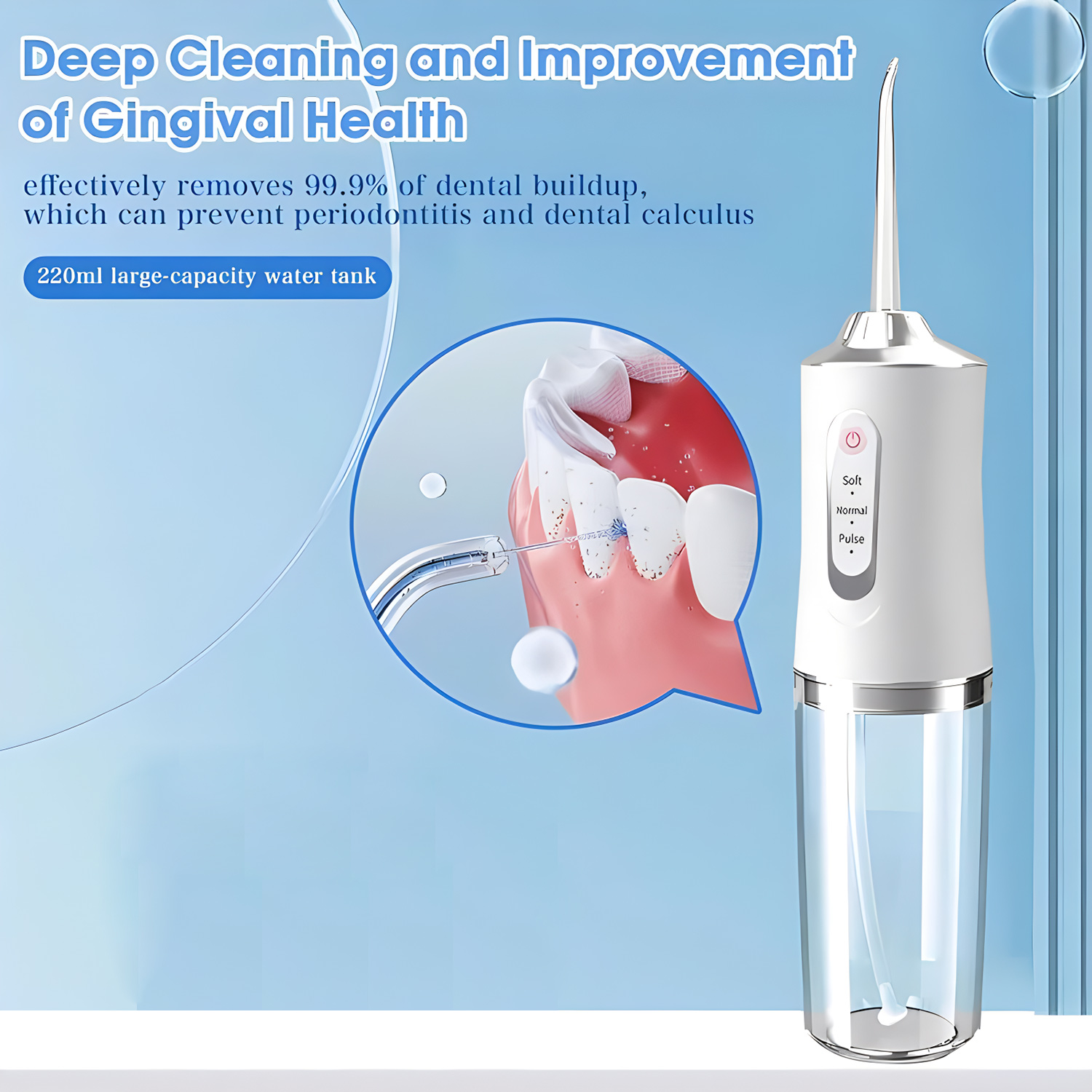 Water Flosser Cordless - USB Portable Oral Irrigator Water Flosser