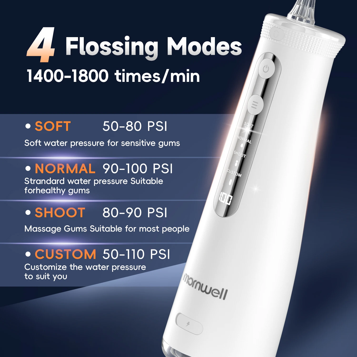 Mornwell Water Dental Flosser  - Water Flosser Cordless 评论和价格