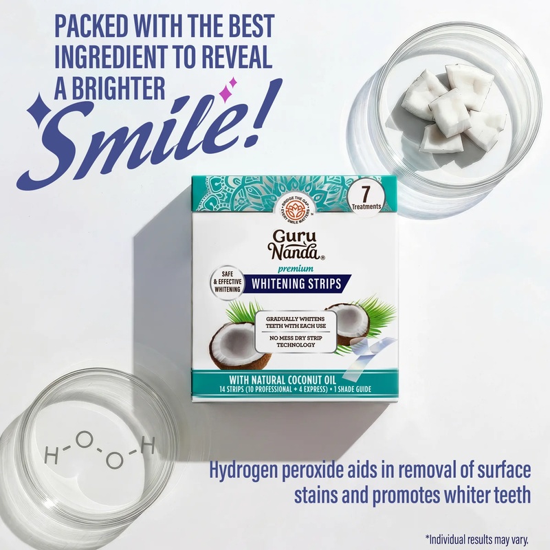GuruNanda Teeth Whitening Stri - Teeth Whitening Xylitol 评论和价格