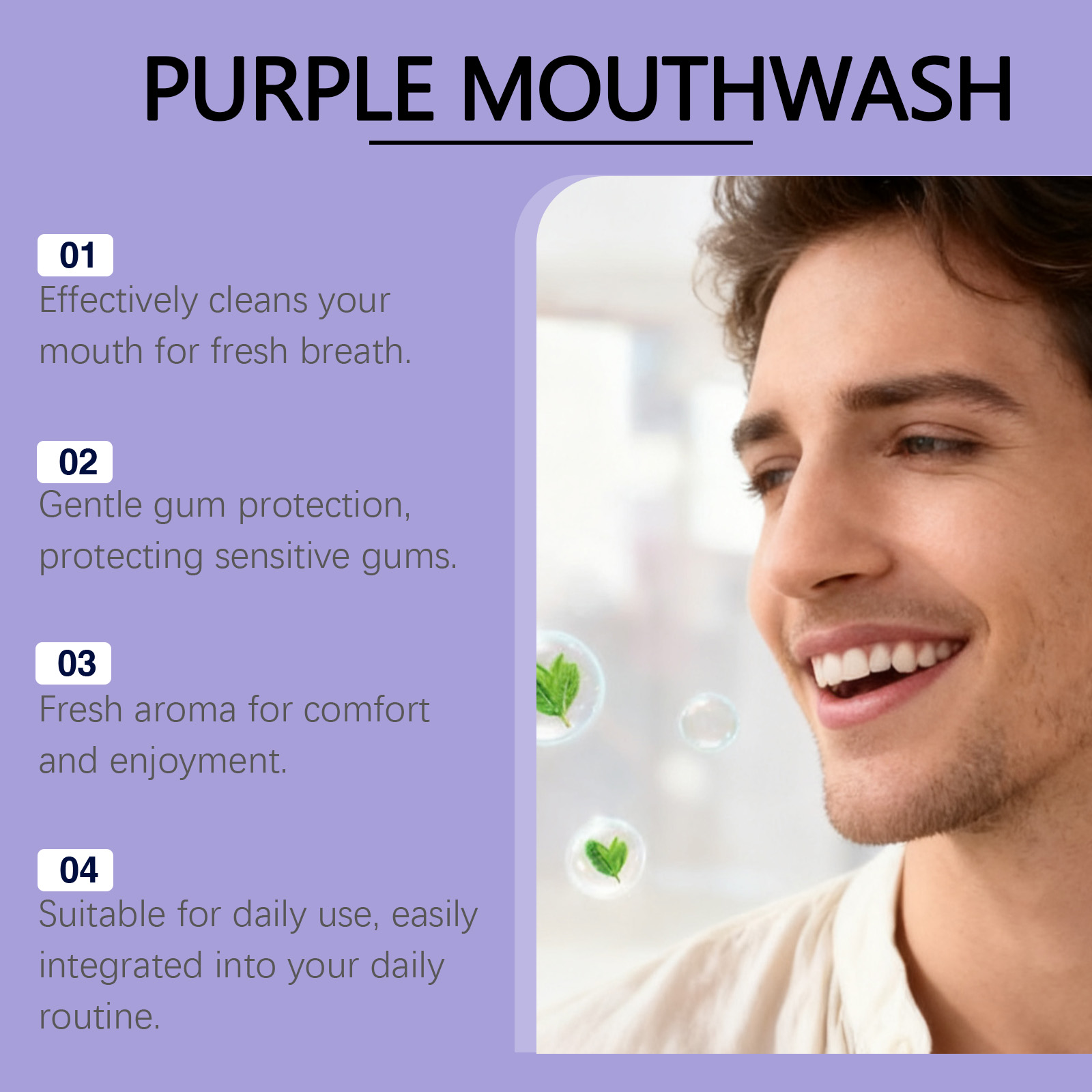 Natural Mint Flavor Purple Mou - Teeth Whitening Xylitol 评论和价格