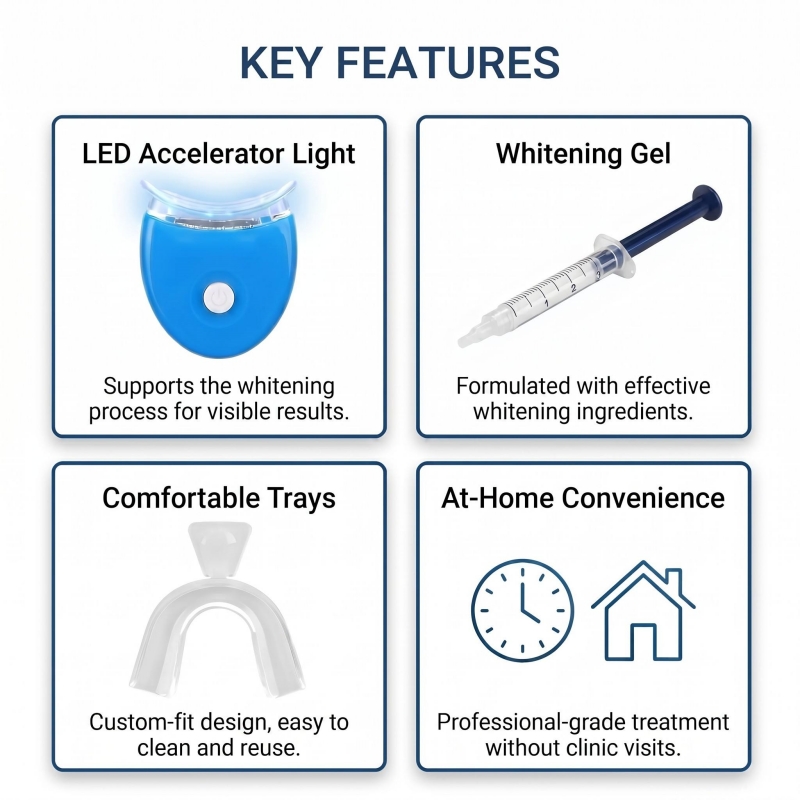 Portable Tooth Bleaching Kit S - Teeth Whitening Light Kit 评论和价格